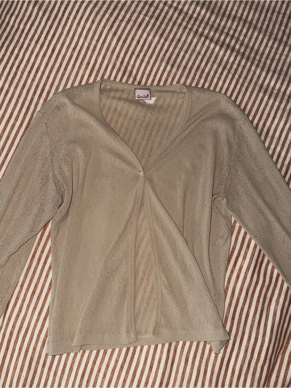 V-Neck Beige Cardigan Top